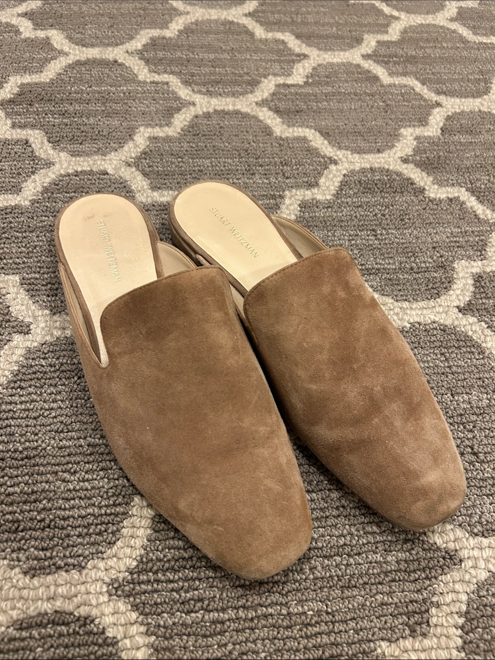 Stuart Weitzman Brown Suede Backless Mules